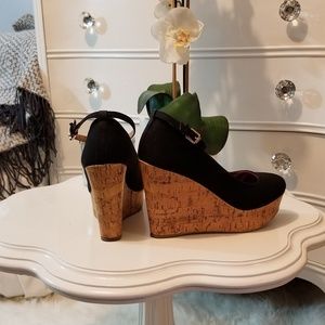 Black Closed Toe Wedges